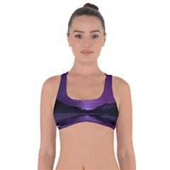 Dark Purple Aesthetic Landscape Got No Strings Sports Bra by Sarkoni