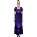 Dark Purple Aesthetic Landscape High Waist Short Sleeve Maxi Dress View1