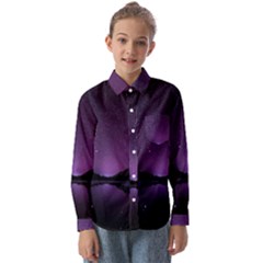 Dark Purple Aesthetic Landscape Kids  Long Sleeve Shirt by Sarkoni