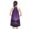 Dark Purple Aesthetic Landscape Halter Neckline Chiffon Dress  View2