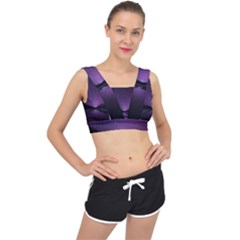 Dark Purple Aesthetic Landscape V-back Sports Bra by Sarkoni