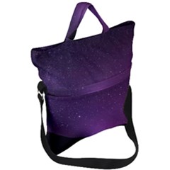 Dark Purple Aesthetic Landscape Fold Over Handle Tote Bag by Sarkoni