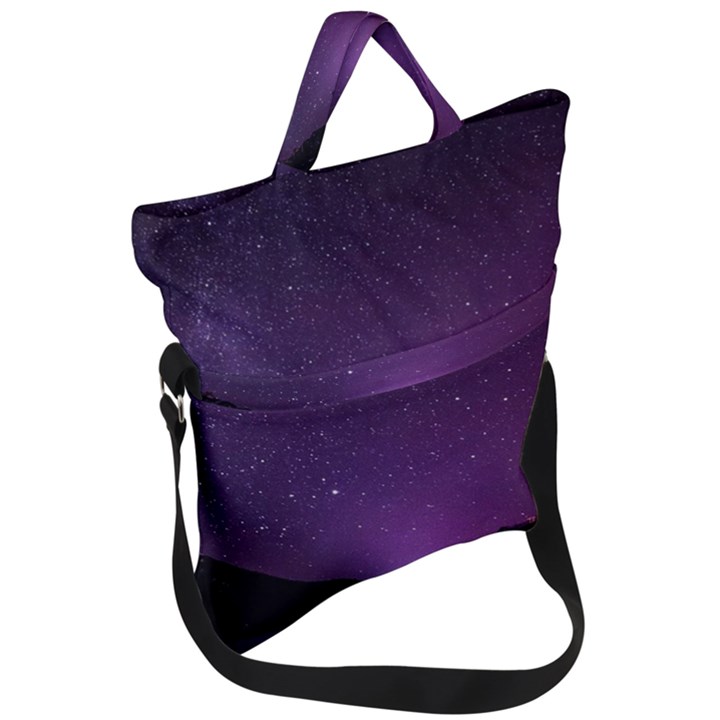 Dark Purple Aesthetic Landscape Fold Over Handle Tote Bag