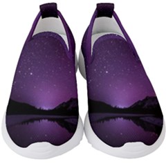 Dark Purple Aesthetic Landscape Kids  Slip On Sneakers by Sarkoni