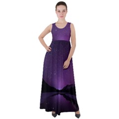 Dark Purple Aesthetic Landscape Empire Waist Velour Maxi Dress by Sarkoni