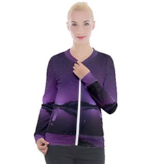 Dark Purple Aesthetic Landscape Casual Zip Up Jacket by Sarkoni