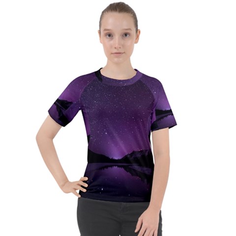 Dark Purple Aesthetic Landscape Women s Sport Raglan T-shirt by Sarkoni