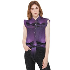 Dark Purple Aesthetic Landscape Frill Detail Shirt by Sarkoni