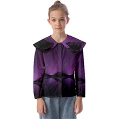 Dark Purple Aesthetic Landscape Kids  Peter Pan Collar Blouse by Sarkoni