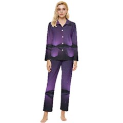 Dark Purple Aesthetic Landscape Womens  Long Sleeve Velvet Pocket Pajamas Set by Sarkoni