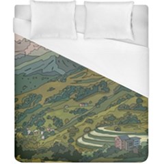 Anime Scenery Drawing Sky Landscape Cloud Cartoon Duvet Cover (california King Size) by Sarkoni