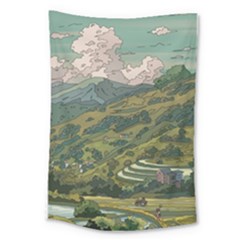 Anime Scenery Drawing Sky Landscape Cloud Cartoon Large Tapestry by Sarkoni