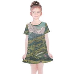 Anime Scenery Drawing Sky Landscape Cloud Cartoon Kids  Simple Cotton Dress by Sarkoni