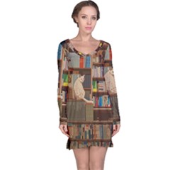 Library Aesthetic Long Sleeve Nightdress by Sarkoni