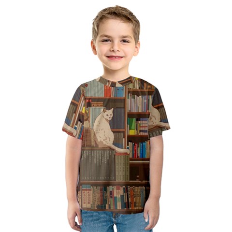 Library Aesthetic Kids  Sport Mesh T-shirt by Sarkoni