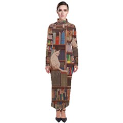 Library Aesthetic Turtleneck Maxi Dress by Sarkoni