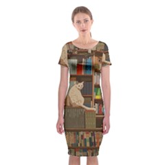 Library Aesthetic Classic Short Sleeve Midi Dress by Sarkoni