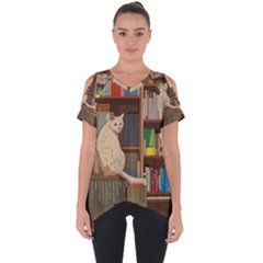 Library Aesthetic Cut Out Side Drop T-shirt by Sarkoni