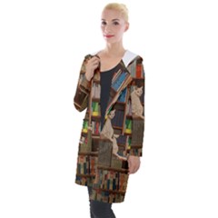 Library Aesthetic Hooded Pocket Cardigan by Sarkoni