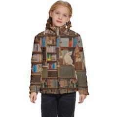 Library Aesthetic Kids  Puffer Bubble Jacket Coat by Sarkoni