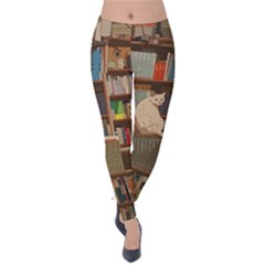 Library Aesthetic Velvet Leggings by Sarkoni