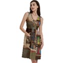 Library Aesthetic Sleeveless Dress With Pocket View3