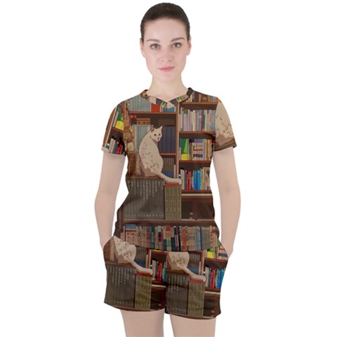 Library Aesthetic Women s T-shirt And Shorts Set by Sarkoni