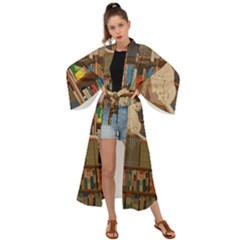 Library Aesthetic Maxi Kimono by Sarkoni