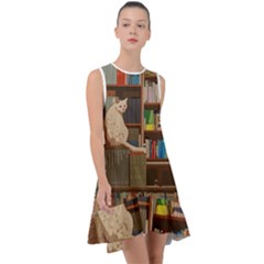 Library Aesthetic Frill Swing Dress by Sarkoni