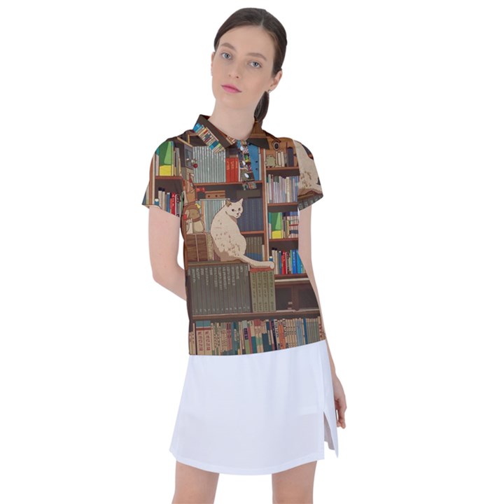 Library Aesthetic Women s Polo T-Shirt