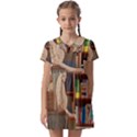 Library Aesthetic Kids  Asymmetric Collar Dress View1