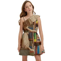 Library Aesthetic Kids  One Shoulder Party Dress by Sarkoni