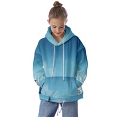 Winter Scenery Minimalist Night Landscape Kids  Oversized Hoodie by Sarkoni