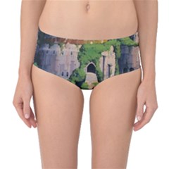 Painting Scenery Mid-waist Bikini Bottoms by Sarkoni