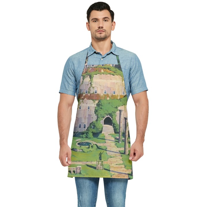 Painting Scenery Kitchen Apron