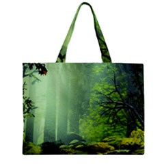 Trees Forest Artwork Nature Beautiful Landscape Zipper Mini Tote Bag by Sarkoni