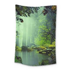 Trees Forest Artwork Nature Beautiful Landscape Small Tapestry by Sarkoni