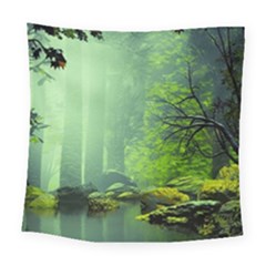 Trees Forest Artwork Nature Beautiful Landscape Square Tapestry (large) by Sarkoni