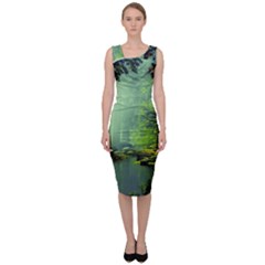 Trees Forest Artwork Nature Beautiful Landscape Sleeveless Pencil Dress by Sarkoni