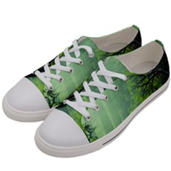 Trees Forest Artwork Nature Beautiful Landscape Women s Low Top Canvas Sneakers by Sarkoni