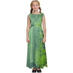 Trees Forest Artwork Nature Beautiful Landscape Kids  Satin Sleeveless Maxi Dress by Sarkoni