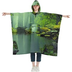 Trees Forest Artwork Nature Beautiful Landscape Women s Hooded Rain Ponchos by Sarkoni