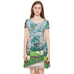 Anime Scenery Landscape Inside Out Cap Sleeve Dress by Sarkoni