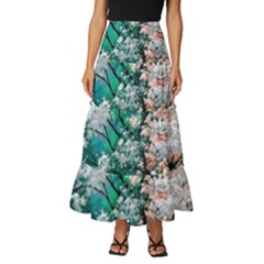 Anime Scenery Landscape Tiered Ruffle Maxi Skirt by Sarkoni