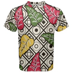 Leaves Foliage Batik Seamless Men s Cotton T-shirt by Sarkoni