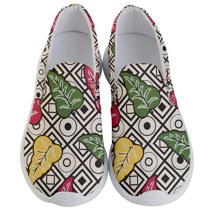 Leaves Foliage Batik Seamless Men s Lightweight Slip Ons