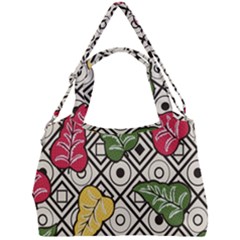 Leaves Foliage Batik Seamless Double Compartment Shoulder Bag by Sarkoni