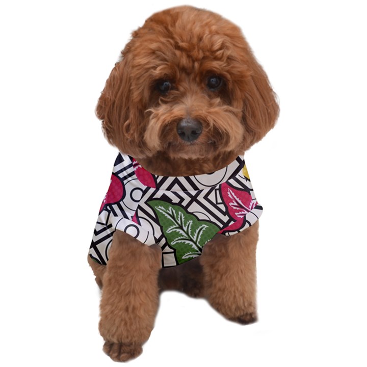 Leaves Foliage Batik Seamless Dog T-Shirt