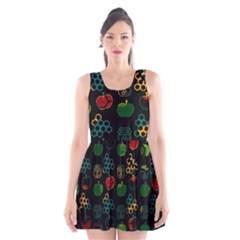 Apples Honey Honeycombs Pattern Scoop Neck Skater Dress by Sarkoni