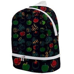 Apples Honey Honeycombs Pattern Zip Bottom Backpack by Sarkoni